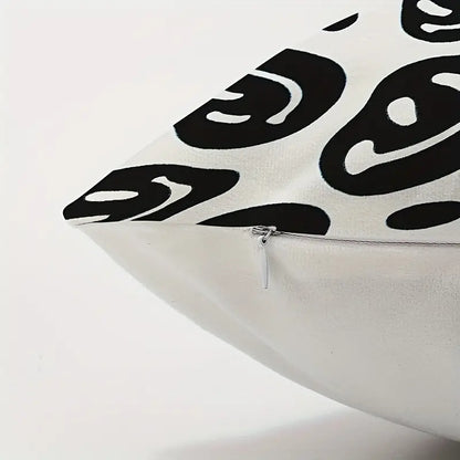 Black & White Drippy Face Cushion Cover