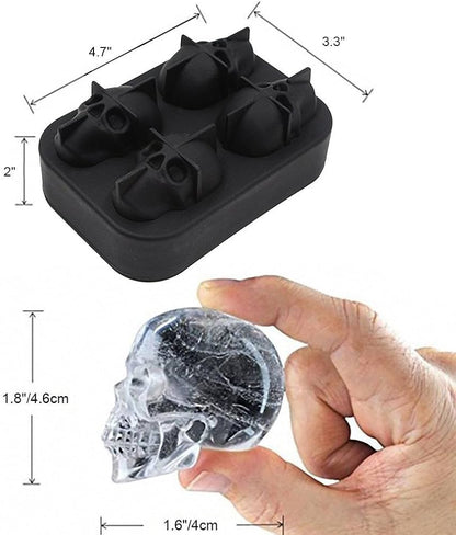 Large Gothic Complete 3D Skull Silicone Ice Cube Mould 