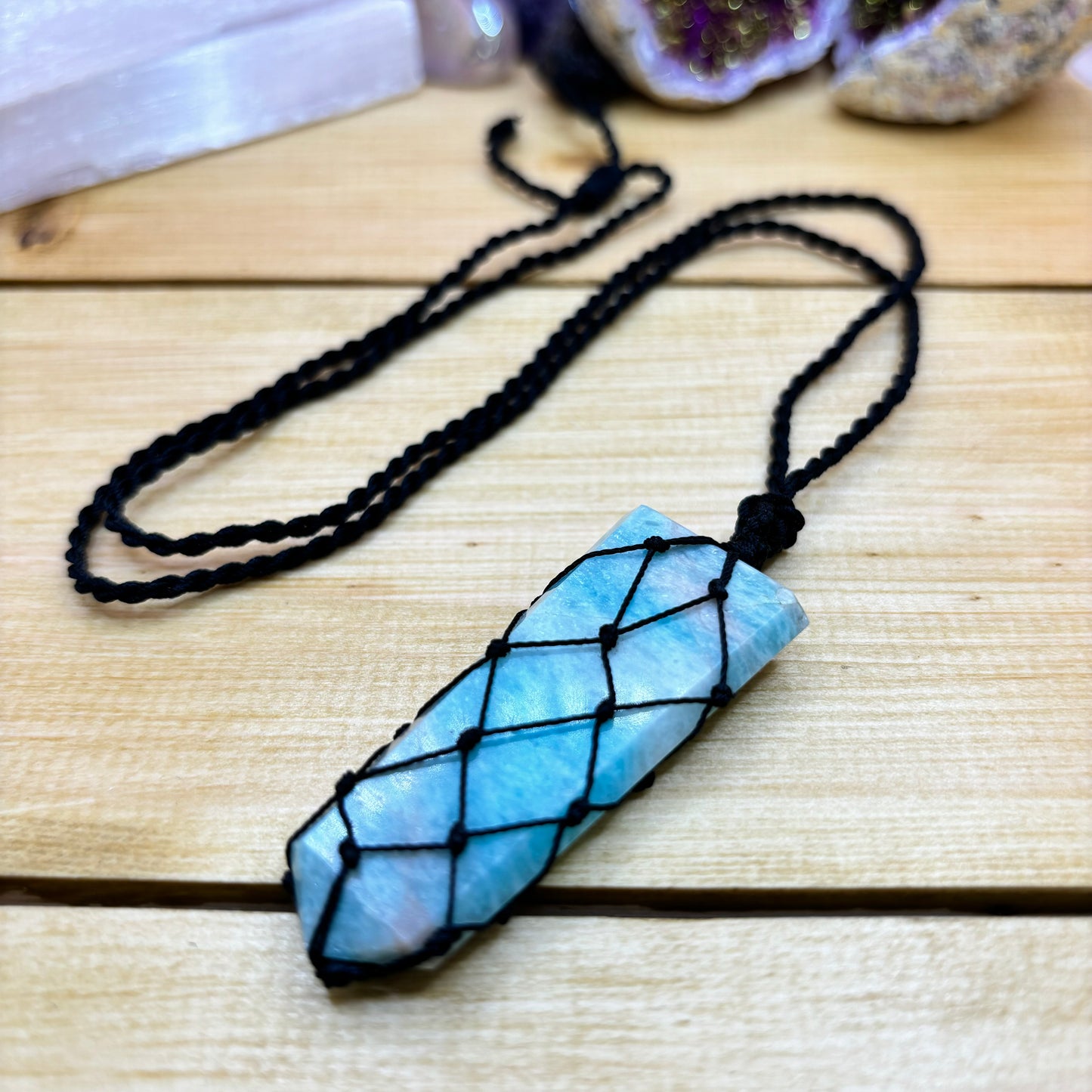 Beautiful Genuine Amazonite Crystal Necklace 