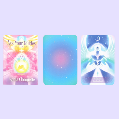 The Ask Your Guides oracle card deck by Sonia Choquette includes a 56-card deck and a guidebook with 128 pages of information to help guide you on your spiritual journey. This deck channels the spiritual power of our helpers on the other side to create a life of love, light and understanding. Beautifully illustrated and presented in a matching box.