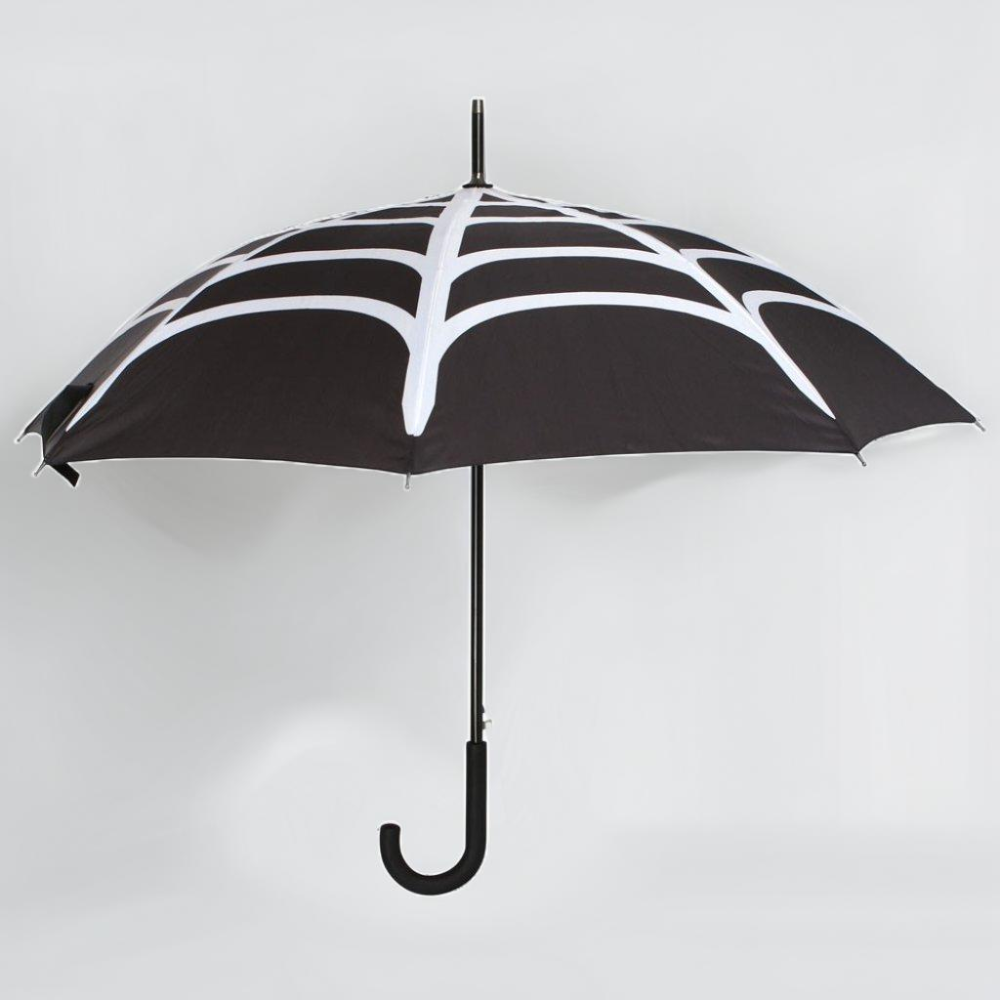 Don't get caught in the rain without this Spiderweb Umbrella! With its unique design and sturdy construction, you can fend off any storm while looking effortlessly cool. Say goodbye to boring umbrellas and hello to a web of style!