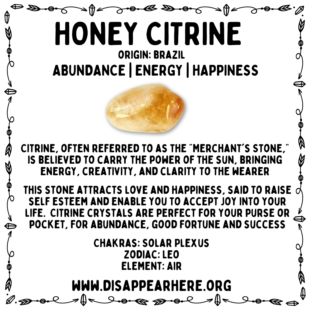 Honey Citrine Polished Crystal Tumblestone