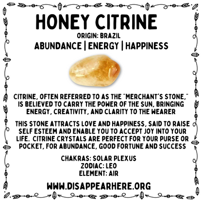 Honey Citrine Polished Crystal Tumblestone