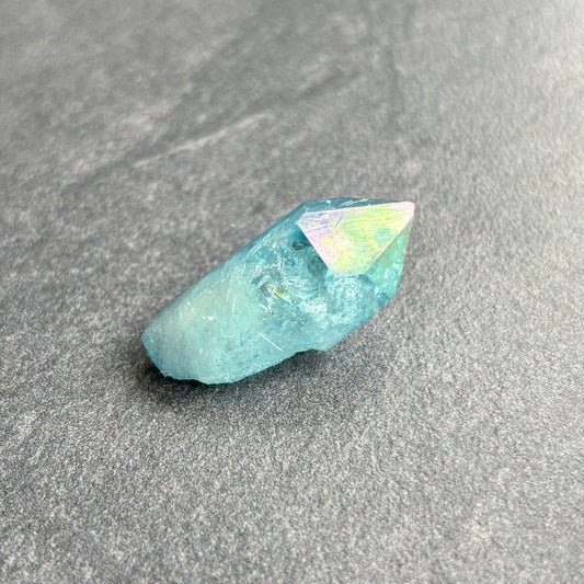 Aqua Aura Quartz Crystal Point 