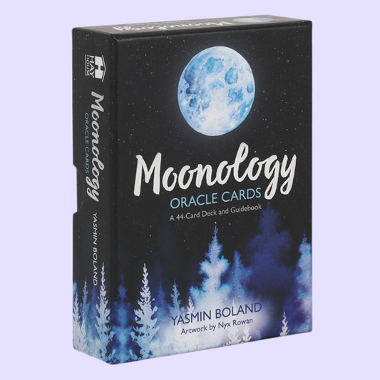 The Moonology Oracle card deck by Yasmin Boland includes a 44-card deck and guidebook. This deck captures the power of the moon in order to guide the user on their spiritual path. Beautifully presented and illustrated by Nyx Rowa