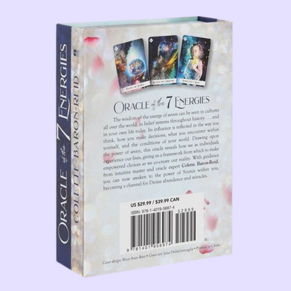The Oracle of the 7 Energies oracle card deck by Colette Baron-Reid includes a 49-card deck and 142 page guidebook. This deck assists in creating more beautiful and meaningful manifestations through thought provoking concepts and stunning imagery. Beautifully presented in a magnetic box and illustrated by Jena DellaGrottaglia