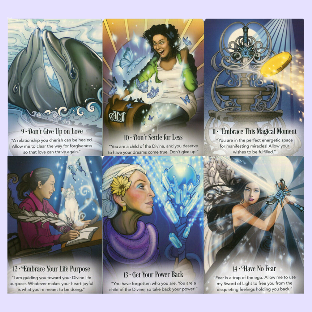 The Archangel Michael Sword of Light oracle card deck by Radleigh Valentine includes a 44-card deck and 120 page guidebook. This deck features a modern take on the archangel Michael that will uplift and inspire the user with symbols of love and light. Beautifully presented in a matching box and illustrated by Echo Chernik