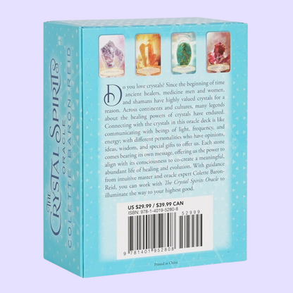 The Crystal Spirits Oracle card deck by Colette Baron-Reid includes a 58-card deck and 215 page guidebook. This deck shares the powerful messages of the crystals that heal and guide those to greater consciousness. Beautifully presented in folding box and illustrated by Jena DellaGrottaglia