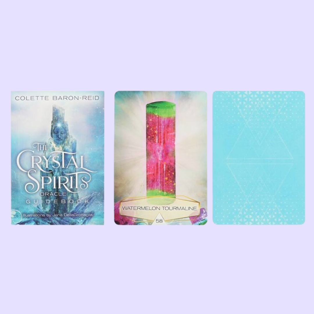 The Crystal Spirits Oracle card deck by Colette Baron-Reid includes a 58-card deck and 215 page guidebook. This deck shares the powerful messages of the crystals that heal and guide those to greater consciousness. Beautifully presented in folding box and illustrated by Jena DellaGrottaglia