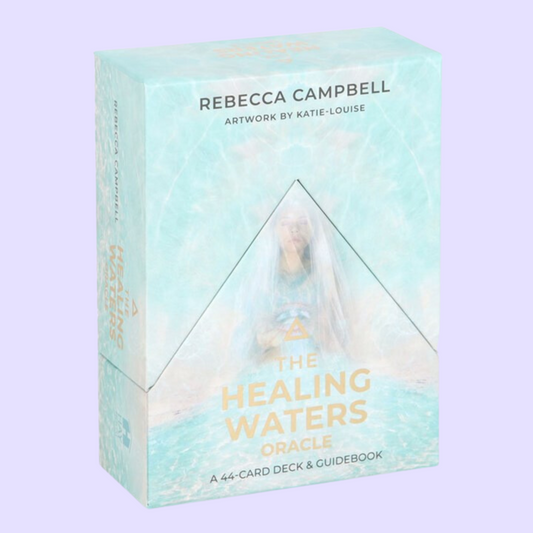 The Healing Waters Oracle card deck by Rebecca Campbell includes a 44-card deck and 176 page guidebook. This deck uses the healing power of water to deepen the user's spiritual connection and nurture the mind, body and soul. Beautifully presented in a matching box and illustrated by Katie-Louise