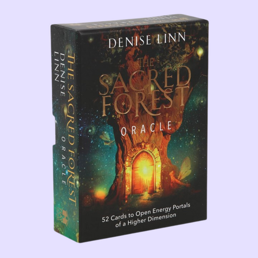 The Sacred Forest Oracle card deck by Denise Linn includes a 52-card deck and 144 page guidebook. This deck opens the user's inner self to expand and enlighten their spiritual journey. Beautifully presented in a matching box