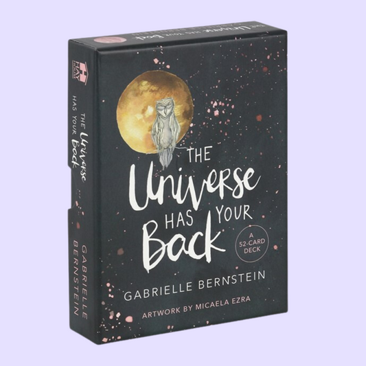 The Universe Has Your Back Oracle card deck by Gabrielle Bernstein includes a 52-carddeck. This deck explores the user's inner self by offering spiritual guidance in the face of uncertainty. Illustrated by Micaela Ezra and beautifully presented in a matching box