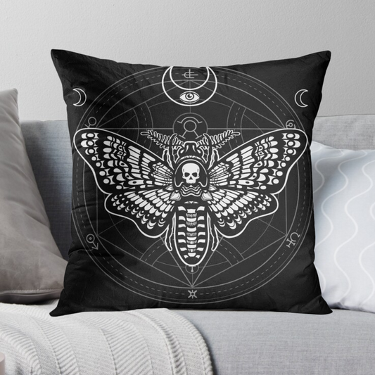 Black Death Moth Cushion Cover