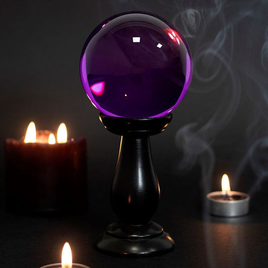 Enhance your home décor with this stunning Purple Crystal Ball, made from high-quality glass this ball offers 360-degree clarity, perfect for scrying, fortune telling, or as a decorative piece