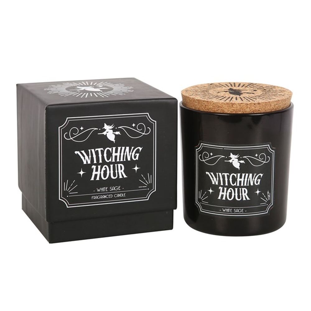 Indulge your senses with an enchanting blend of darkness and allure with this Witching Hour fragranced candle. Infused with the captivating scent of white sage, its bewitching aroma will put you under its spell. Approximately 21 hours burn time