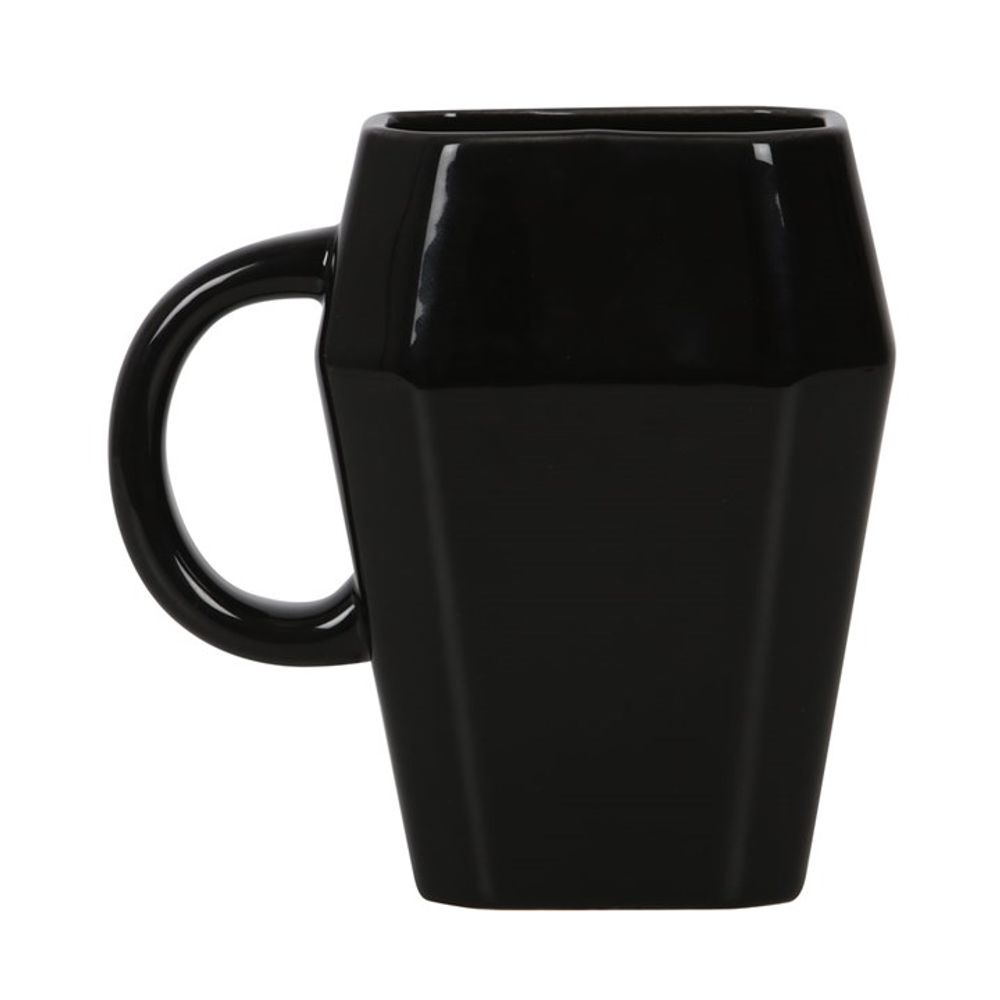 Feel a bit dead inside without your daily caffeine fix? Then this coffin-shaped mug is for you!  Don't let a lack of caffeine kill your vibe. With this coffin-shaped mug, you'll be resurrected every morning!