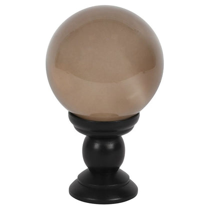Enhance your home décor with this stunning Smoke Grey Crystal Ball, made from high-quality glass this ball offers 360-degree clarity, perfect for scrying, fortune telling, or as a decorative piece