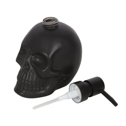 This matt black ceramic skull-shaped soap dispenser is both stylish and unique, making it the perfect choice for those seeking something out of the ordinary