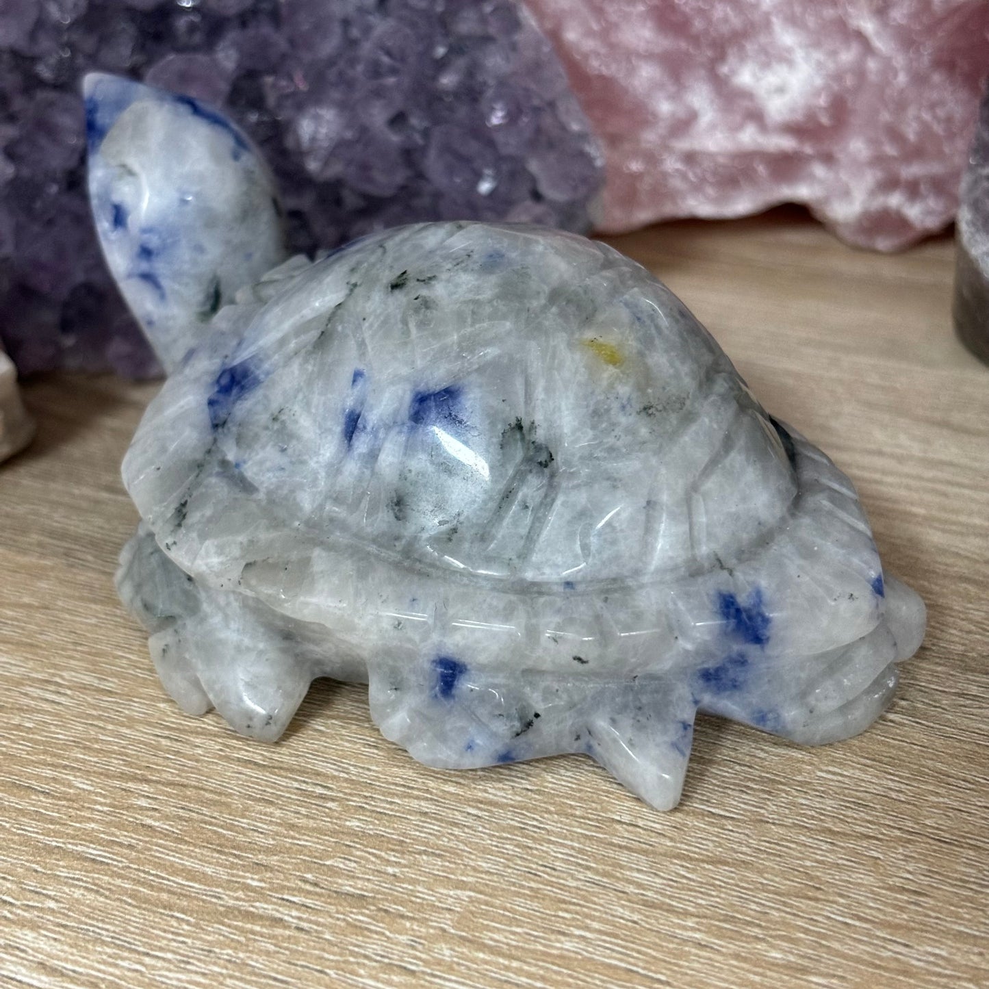 Large UV-Reactive Afghanite Crystal Turtle