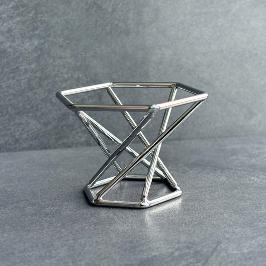 Silver Metal Geometric Crystal Sphere Display Stand