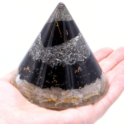 Orgonite Cone - Selenite, Black Tourmaline & Copper
