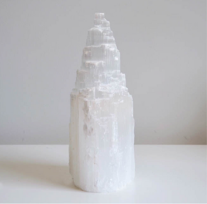 Large Selenite Crystal Mountain Lamp