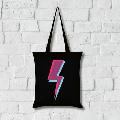 Lightning Bolt Black Tote Bag