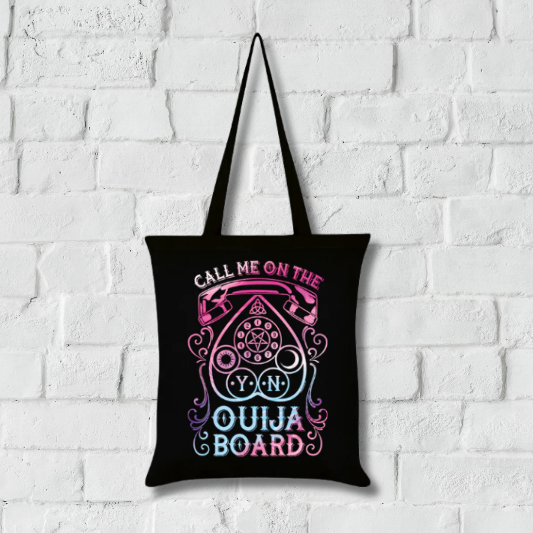 Call Me On The Ouija Board Black Tote Bag