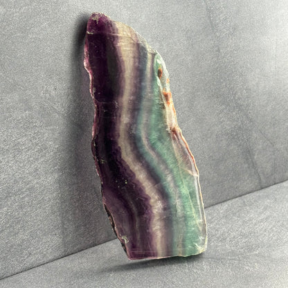 This Rainbow Fluorite Slab is utterly stunning and an amazing statement piece, adding both beauty and positive energy to any space ✨  Weighing in at just over a massive 300g and 17cm in length, this huge rainbow Fluorite Slab is truly a one-off rare find