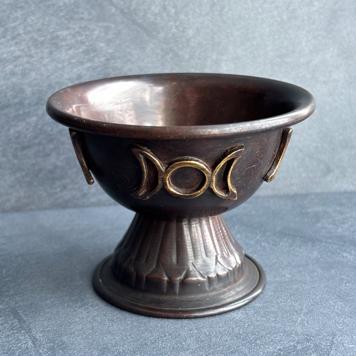 Triple Moon Antique Copper Ritual Chalice