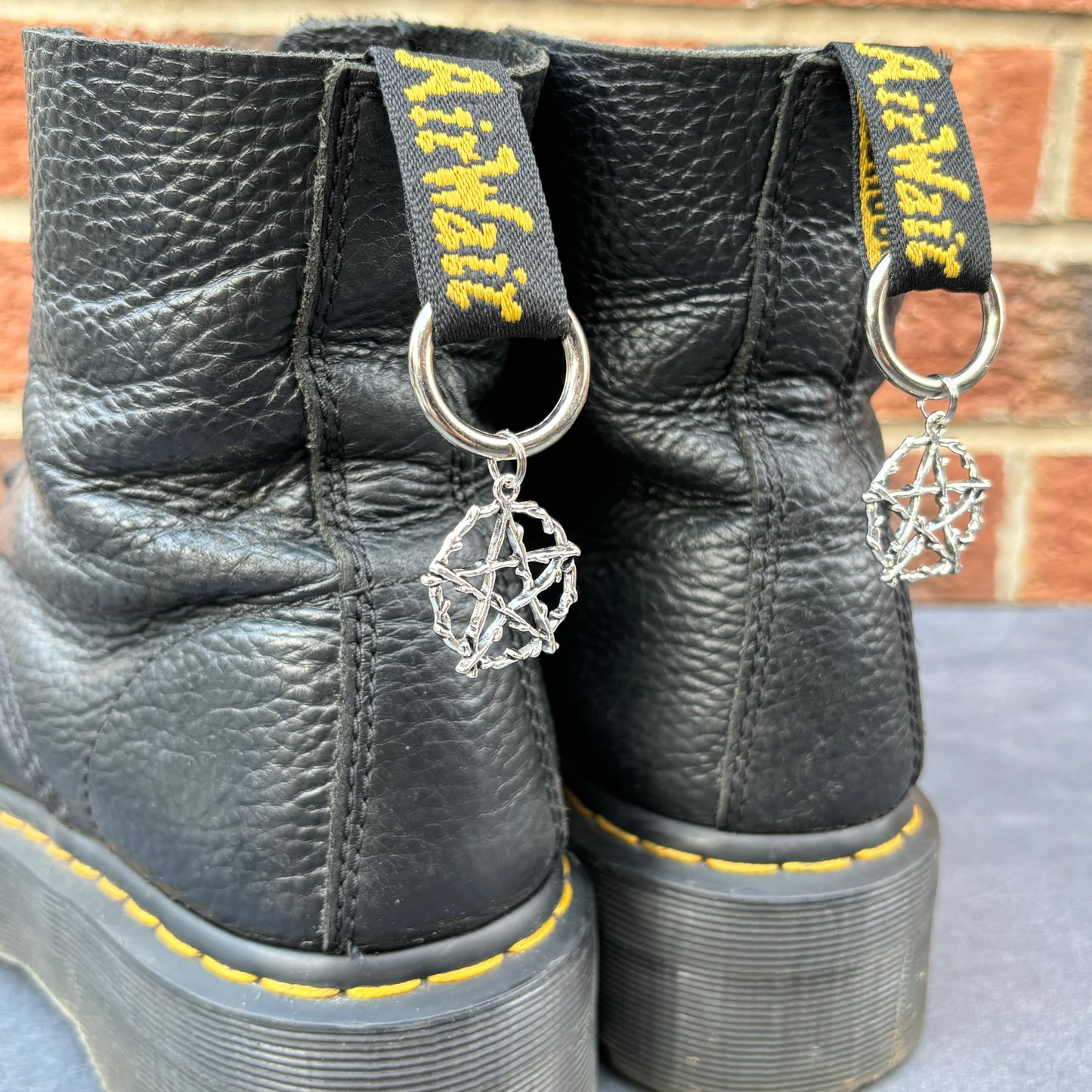 Set of 2 Silver Pentagram Doc Charms