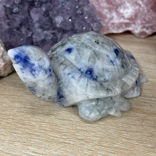 Large UV-Reactive Afghanite Crystal Turtle