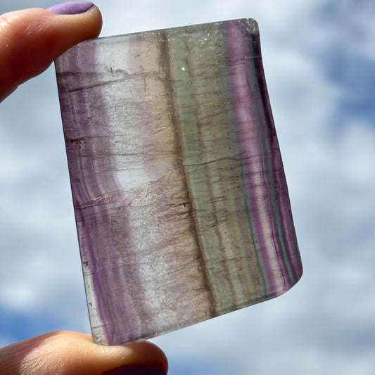 Rainbow Fluorite Polished Crystal Slab