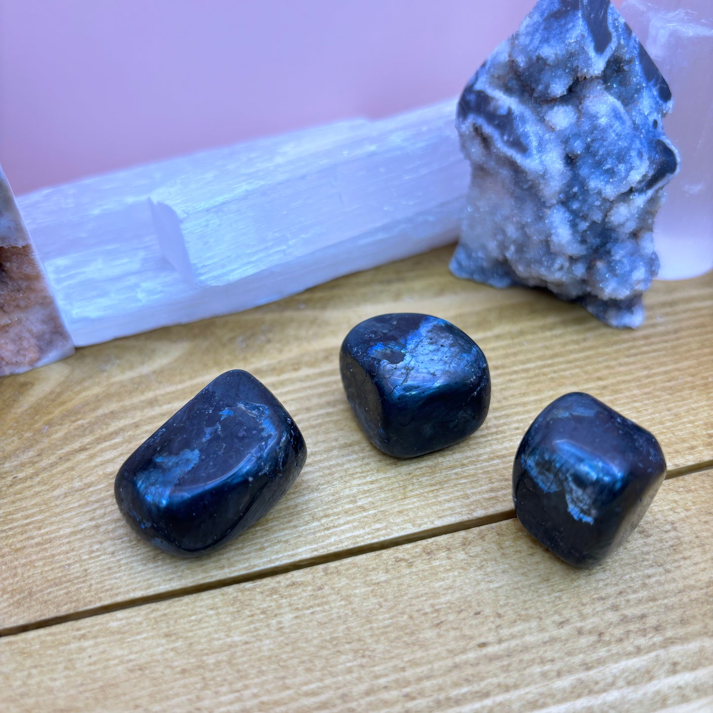 Larvikite Polished Crystal Tumblestone