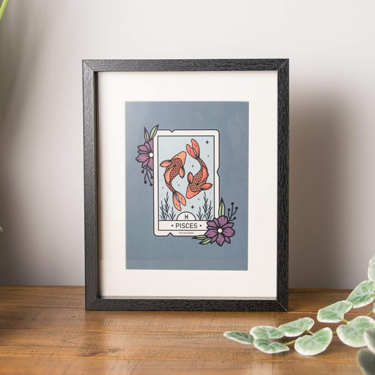 Pisces - Signs of the Zodiac Black Framed Print