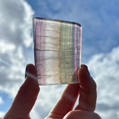 Rainbow Fluorite Polished Crystal Slab