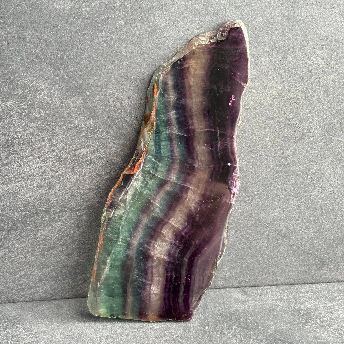 This Rainbow Fluorite Slab is utterly stunning and an amazing statement piece, adding both beauty and positive energy to any space ✨  Weighing in at just over a massive 300g and 17cm in length, this huge rainbow Fluorite Slab is truly a one-off rare find