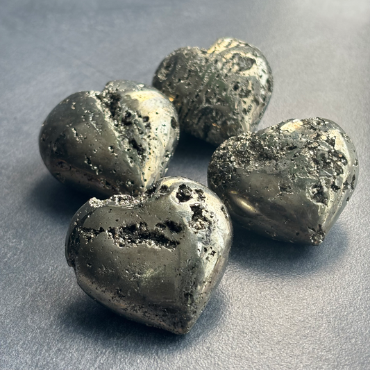 Pyrite Carved Crystal Heart