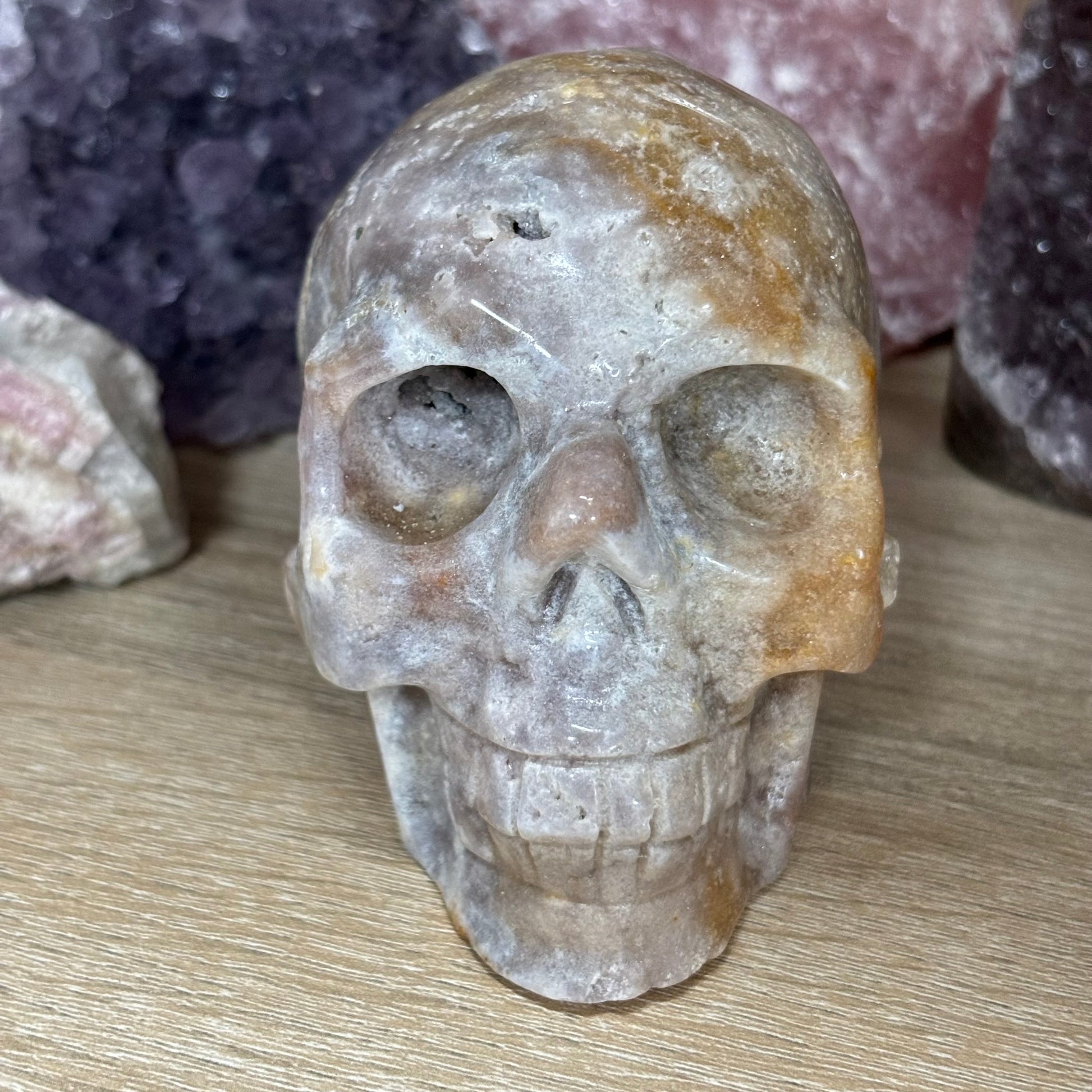 Large Pink Amethyst Crystal Skull