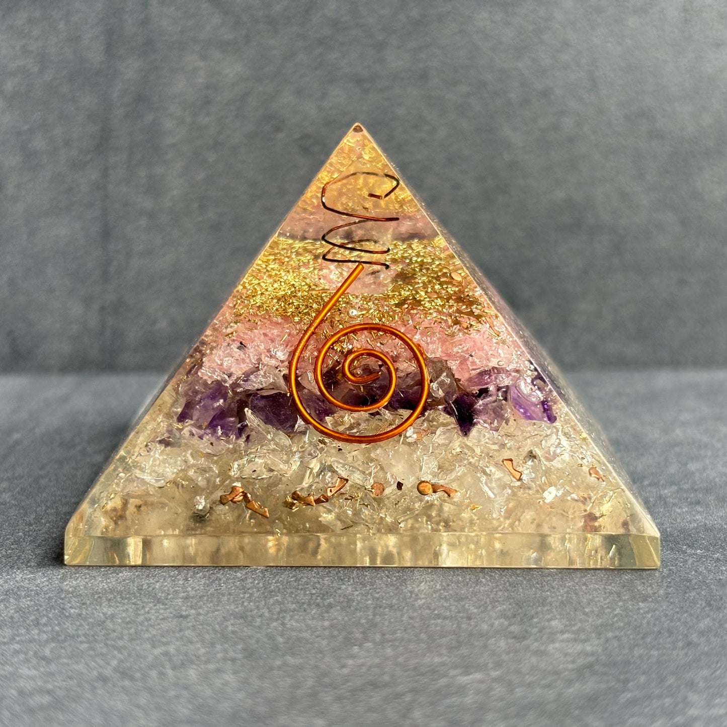 Orgonite Pyramid - Crystals & Copper