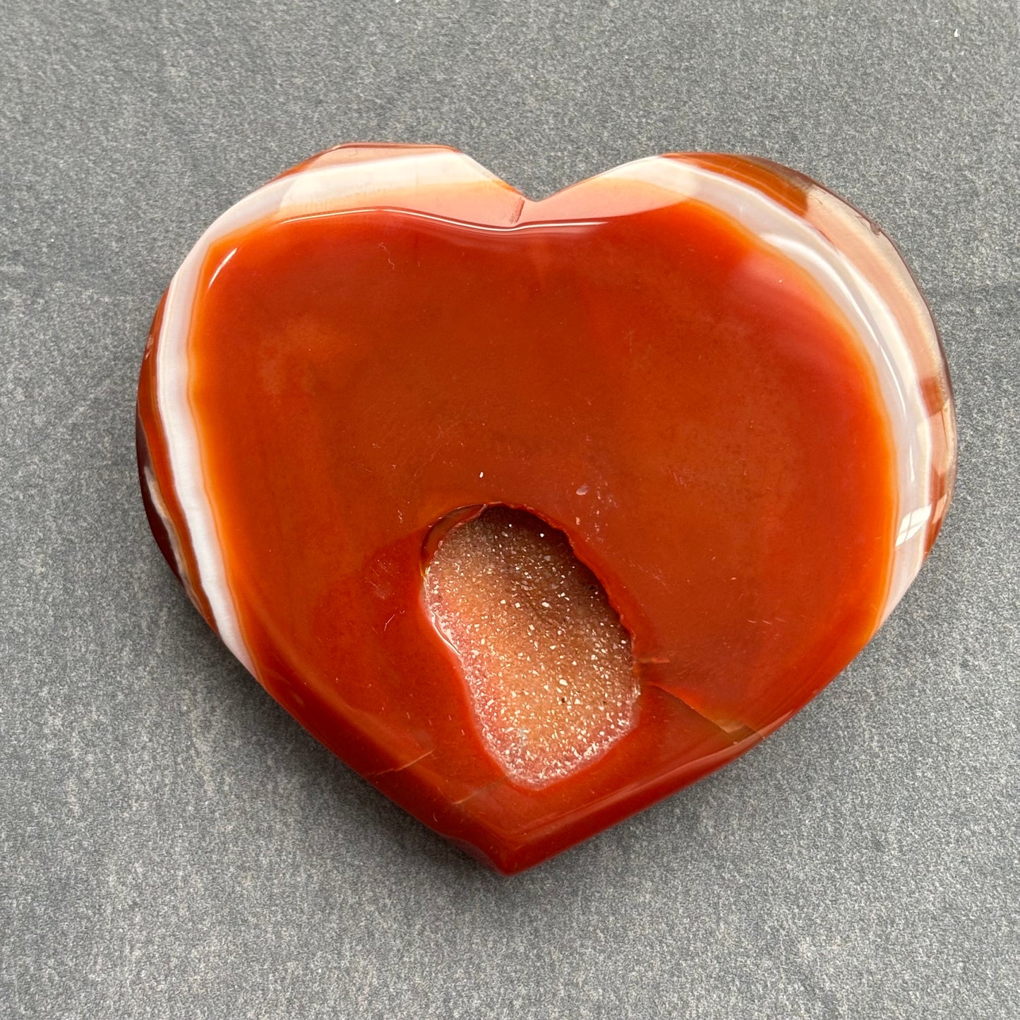 Carnelian Crystal Heart Carving