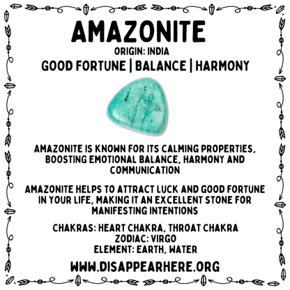 Amazonite Properties Crystal Card
