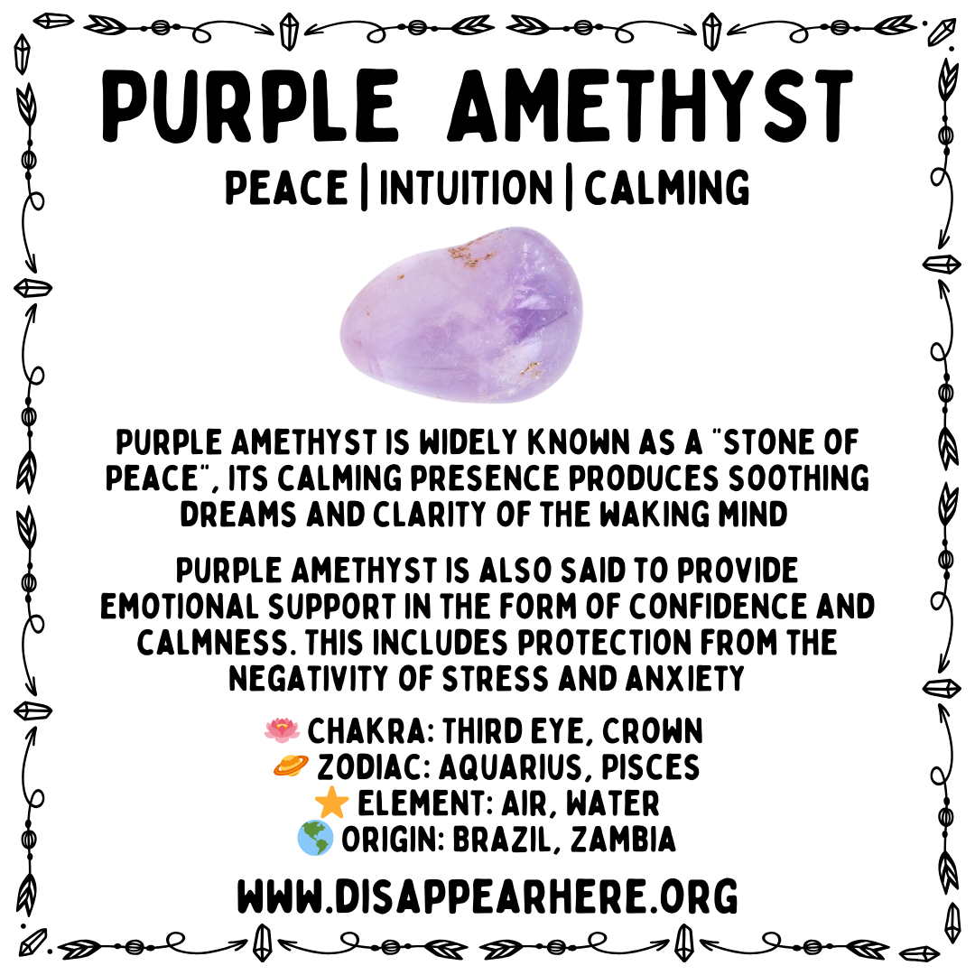 Purple Amethyst Polished Crystal Tumble Stone