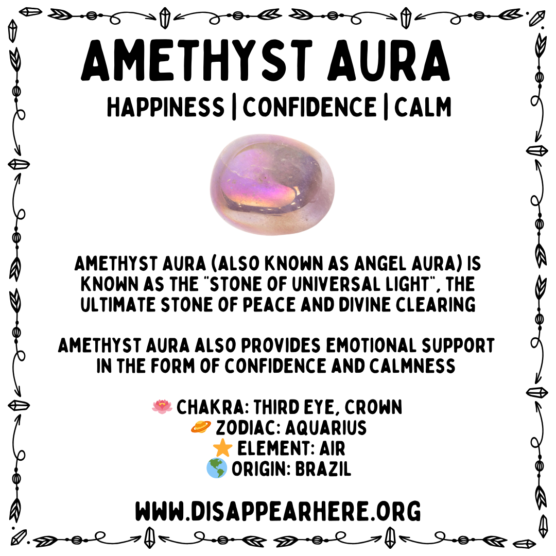 Amethyst Aura Crystal Information Card