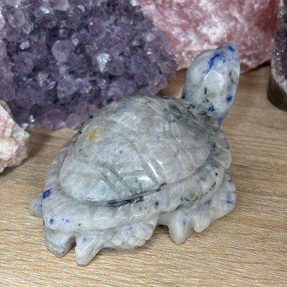 Large UV-Reactive Afghanite Crystal Turtle