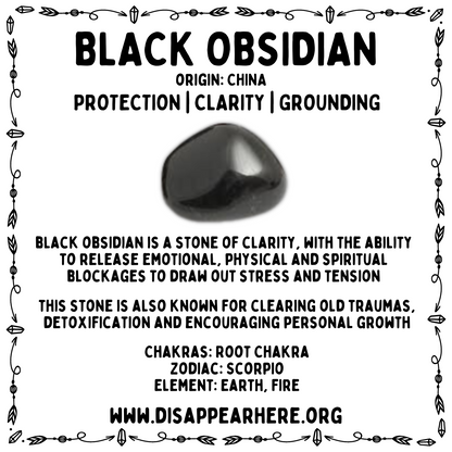 Black Obsidian Polished Crystal Tumblestone