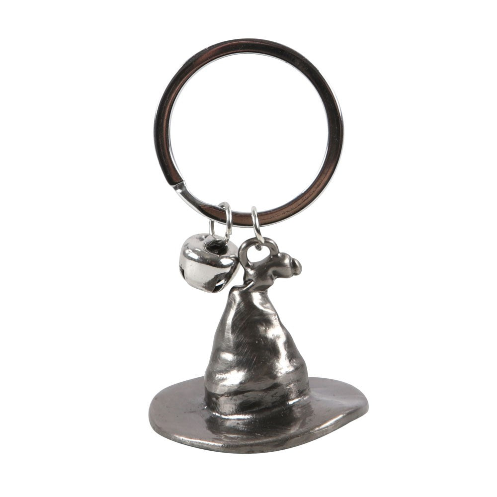 Silver Witch's Hat Keyring with Bell