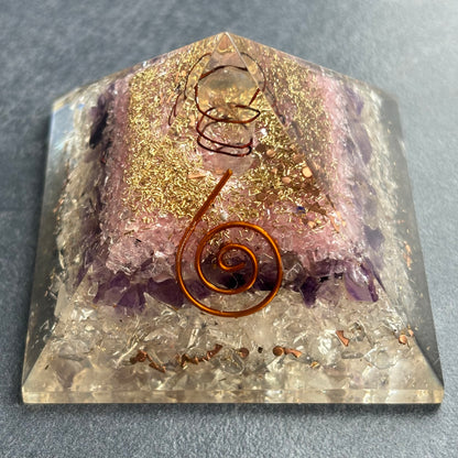 Orgonite Pyramid - Crystals & Copper