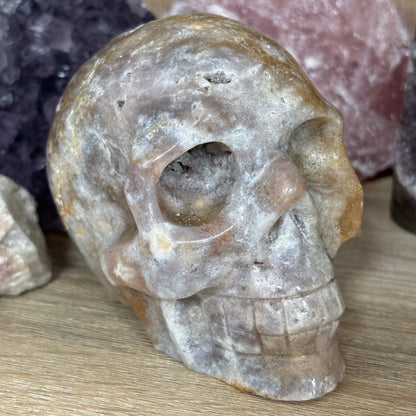 Large Pink Amethyst Crystal Skull