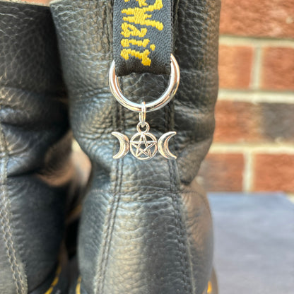 Set of 2 Silver Moon & Pentagram Doc Charms